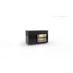 InoxDobros PSM13560GLABLC Black Ψυγείο Πάγκος Παντοπωλείου με 2 Κρυστάλλινες Πόρτες 135x60x87 cm